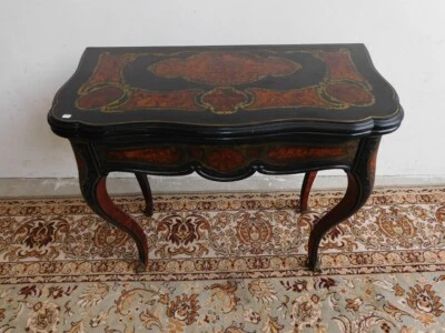 TABLE A JEUX NAPOLEON III SIGNEE HOEFER - Photo 1/4