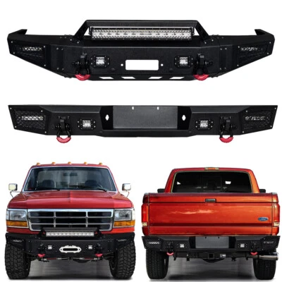Vijay For 1992-1996 Ford F150 F250 F350 Front or Rear Bumper with LED Lights - Image 1 of 4