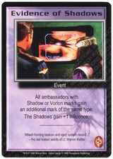 Babylon 5 CCG Shadows Promo Card Evidence of Shadows M/NM Mint/Near Mint