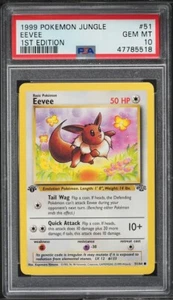 Pokemon Jungle Set 1999 primera edición Eevee #51 PSA 10 como nuevo inglés 51/64 - Imagen 1 de 2
