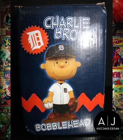 BOBBLEHEAD MLB DETROIT TIGERS CHARLIE BROWN PEANUTS NIB Cover