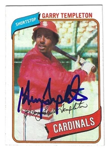 GARRY TEMPLETON ST LOUIS CARDINALS SIGNED CARD NEW YORK METS SAN DIEGO PADRES - Picture 1 of 1