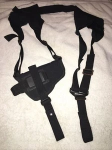 Mil-Tech Inc cross draw shoulder holster black nylon Soft Shell Med Large Frame - Picture 1 of 12