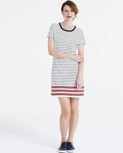 Damas Tommy Hilfiger Diara Vestido Blanco/Azul Rayas Talla UK XL Nuevo Envío Gratuito B1 - Imagen 1 de 2