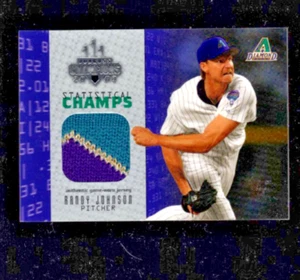 2003 DONRUSS CHAMPIONS 3 COLOR 2000 SWEET PATCH STATISTICAL RANDY JOHNSON #/100 - Picture 1 of 2