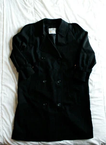 Women's Vintage Black Aquascutum Wool Pea Coat Made Canada Size M - L - Picture 1 of 7
