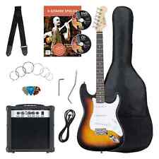 Pack Guitare Electrique Strat Single Coil Set 25W Amplificateur Housse Sunburst for sale