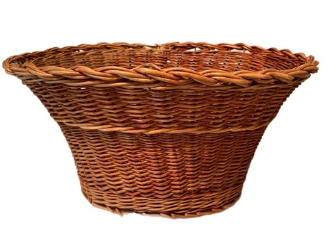 Vintage Wicker Small Laundry Basket Child's Size - Mommy's Helper - 15" wide Cover