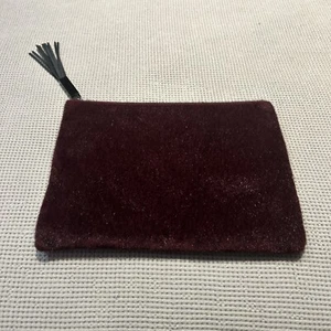 NORDSTROM fabric SOFT LEATHER MAKEUP BAG POUCH Purple Black - Picture 1 of 6