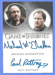 2021 Game Of Thrones Ser 2 Dual Auto Michael McElhatton/Paul Rattray-1 V-Limited