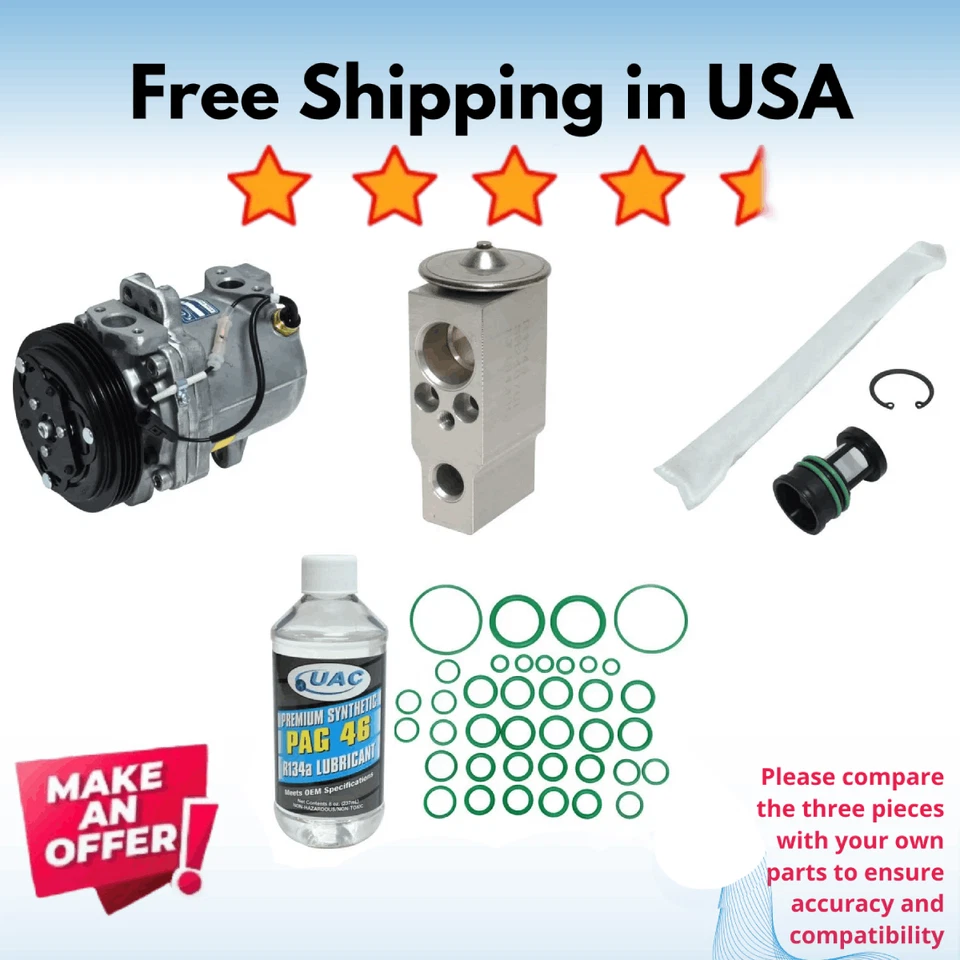 Compressor & Valve A/C Fit Suzuki Grand Vitara 2000-2002 Suzuki Vitara 1999-2000 - Image 1 of 1