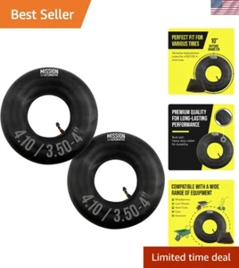 Durable Inner Tubes Pack for Wheelbarrows & Lawn Mowers - 2 Pack, 4.10/3.50-4 - Picture 1 of 9