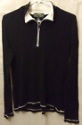 L-RL Lauren Activewear  Womens Top Sz XL Black Thermal Knit 3/4 Zip Long Sleeve