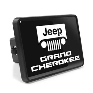 Jeep Grand Cherokee UV Graphic Black Metal Plate on ABS Plastic Tow Hitch Cover - Picture 1 of 4