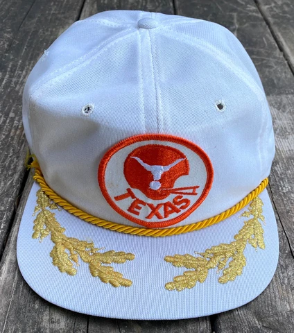 Rare Vintage 1960's Texas Longhorns Adjustable Captain Hat Cap - Football Helmet Cover