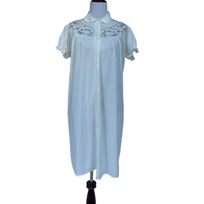 Philmaid Vintage Robe Dressing Gown Size 36/38 Ivory Beige Satin Embroidered - Image 1 of 4