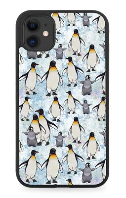 Emperor Penguin Pattern Rubber Phone Case White Orange Black Penguins Baby CI95 - Image 1 of 2