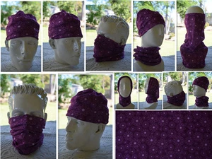 1x"PÚRPURA' Cabeza/Cara/Máscara/Cuello Tubo Multiuso Bandana/Durag. Bufanda/Envoltura para la Cabeza. 032 - Imagen 1 de 12