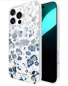 Kate Spade Protective CASE iPhone 16 PRO MAX Flower Bed Blue Silver Gem MagSave - Zdjęcie 1 z 7