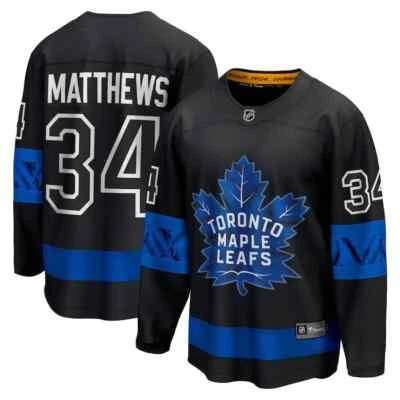 Men's Toronto Maple Leafs Auston Matthews Fanatics Black Alternate Drew Jersey - Image 1 of 4