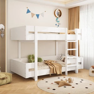 Etagenbett Kinderbett Jugendbett 90x200 Doppelstockbett Hochbett massivholz Weiß - Bild 1 von 11