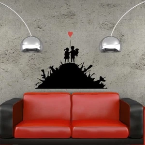 Banksy Kids on Guns Hill SCHABLONE Graffiti Kunst groß Wanddeko Malerei - Bild 1 von 2