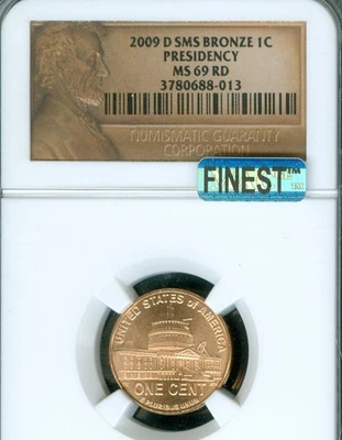 2009 D LINCOLN CENT PRESIDENCY logo NGC MS69 RED SMS MAC FINEST & SPOTLESS * - Image 1 of 2