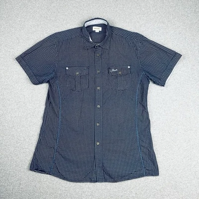 Diesel Men's Short Sleeve B/Up Shirt Size XL Blue Geometric Designer 2 Pockets - Image 1 of 4