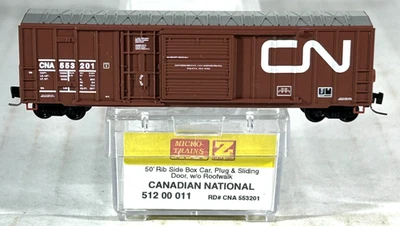 MICRO-TRAINS Z SCALE 50' RIB SIDE BOX CAR CANADIAN NATIONAL 51200011 - Image 1 of 3