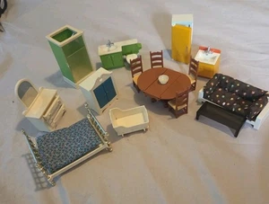 Lote de muebles vintage para casa de muñecas Fisher Price años 80 mediados de siglo #280 - Imagen 1 de 6