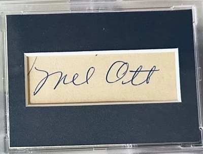 Mel Ott Signed Cut Autograph PSA DNA  New York Giants Baseball HOF 500 HR Club - Image 1 of 3