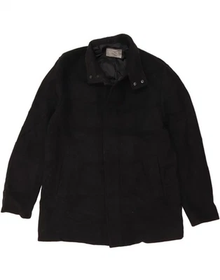 JAEGER Mens Overcoat UK 40 Large Black Wool BE20 - Image 1 of 3