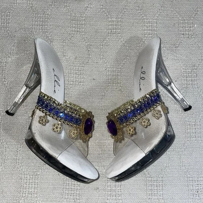 Ellie Women’s Dressy Heels Size 9 M Clear Embellished Going Out Party City  - Image 1 of 4