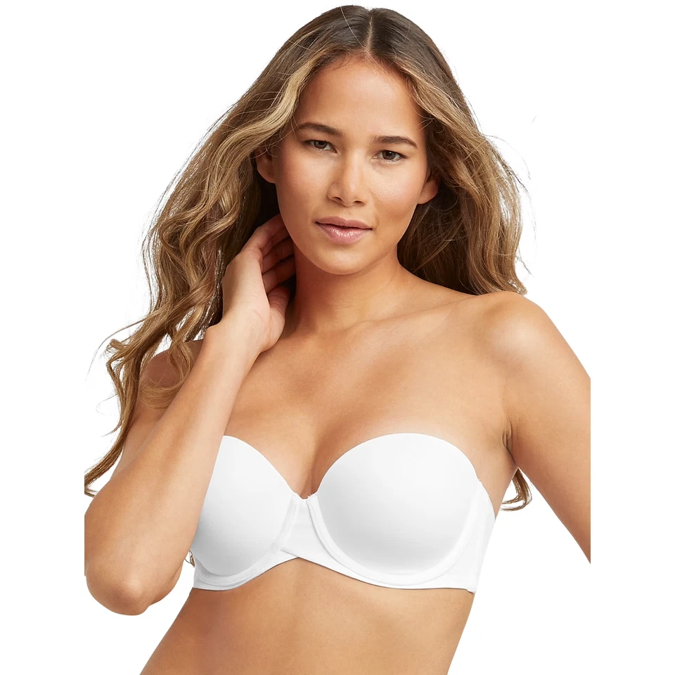 Maidenform Stay Put Strapless Push Up Underwire Bra w/Straps SN6990 WHITE Sz 36A