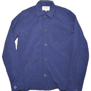 Chaqueta Wax London Chore Para Hombre Pequeña Azul Marino Abotonada Nylon Bolsillos Preppy Informal  - Imagen 1 de 10
