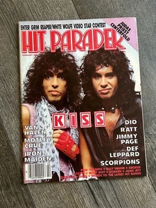KISS Magazine Hit Parader Feb 1986 Vintage Kiss Motley Def Lep Dio VH Hair Metal - Picture 1 of 2