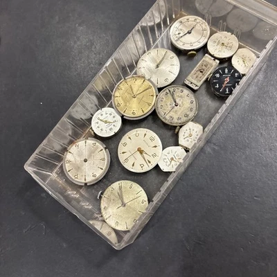 S03 Lot Of 10+ Watch Dials-Movements Parts Repair Restoration As Is Conditions** - Image 1 of 4