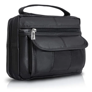 B&F Embassy Black Solid Genuine Leather Bible Cover - Picture 1 of 5