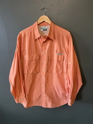 Exofficio Buzz Off Mens Salmon Short Sleeve Outdoor Hiking Button Up Size XL - Image 1 of 3