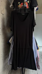 MC Alexander McQueen Stretch Dress Viscose Large Women’s Black Design Tunic - Picture 1 of 10