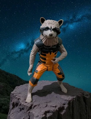Figura de acción Hasbro Marvel Rocket Racoon 2014 Guardianes de la Galaxia 6"" naranja Foto 1 de 4