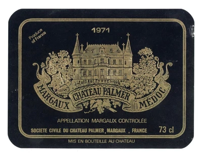 Chateau Palmer 1971 Margaux Medoc etiqueta de vino Francia francés Foto 1 de 2