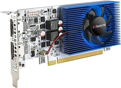 Низкопрофильная видеокарта GT 730 4 ГБ DDR3 два HDMI в комплекте полноразмерный кронштейн - Изображение 1 из 4