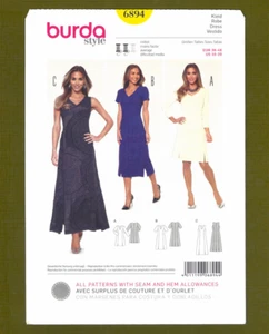 Princess Seam Dress Sewing Pattern-Sleeve Variations (Sizes 10-20) Burda 6894 - Picture 1 of 4