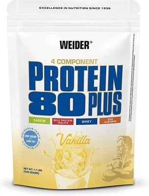 WEIDER WHEY MEHRKOMPONENTEN PROTEIN 80 PLUS  500g EIWEIßPULVER BANANE SCHOKO - Bild 1 von 4