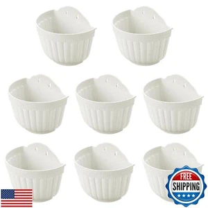 8 Pack Resin Wall Hanging Planter Pots Vertical Garden Living Wall Mount Wind - Picture 1 of 5