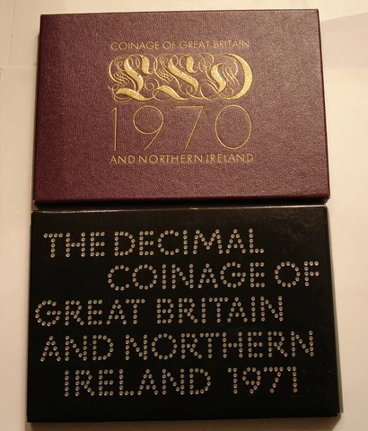 1970 & 1971 Proof Sets of Great Britain superb Gem PROOF in Holders of Issue Cover