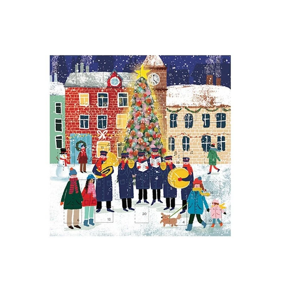 Carols Round the Tree Town Square Square Advent Card 153 x 153 mm - Image 1 of 1