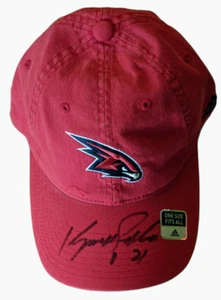 Autographed Vintage Adidas Atlanta Hawks NBA Hat OSFA Alternate Logo Rare - Picture 1 of 9