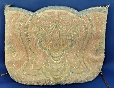 Vintage Beaded Crossbody Evening Purse/Handbag, 7" x 6" x 5/8" - Image 1 of 4